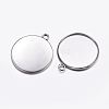 Tarnish Resistant 304 Stainless Steel Pendant Cabochon Settings LS-STAS-K146-054-25mm-1
