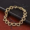 304 Stainless Steel Rolo Chain Bracelets for Women Men BJEW-F488-44G-2