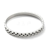 304 Stainless Steel Wave Hinged Bangle for Women BJEW-D055-01-3