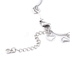 304 Stainless Steel Heart Charm Anklets AJEW-AN00394-03-2