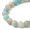 Natural Flower Amazonite Beaded Stretch Bracelet X-BJEW-JB09764-02-4