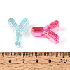 UV Plating Transparent Acrylic European Beads X-OACR-M027-02Y-4