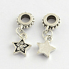 Alloy Rhinestone European Dangle Charms MPDL-R036-53G-1