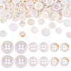 105Pcs 3 Styles Natural 4-Hole Freshwater Shell Buttons BUTT-TA0001-26-1