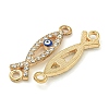 Alloy Blue Enamel Evil Eye Connector Charms ENAM-S003-03A-2