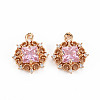 Rack Plating Brass Micro Pave Clear Cubic Zirconia Pendants X-KK-T060-61-RS-2