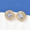 Brass Micro Pave Clear Cubic Zirconia Clip-on Earrings EJEW-H154-11B-G-2