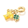 Brass Enamel Sport European Dangle Charms KK-U048-03G-01-2