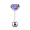 304 Stainless Steel with Synthetic Opal Tongue Rings WGE7D3A-08-1