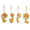 4Pcs DIY Diamond Painting Giraffe Keychain Kits PW-WG54757-01-1