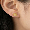 Valentine's Day 304 Stainless Steel Stud Earrings for Women EJEW-F407-01G-1
