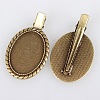 Vintage Hair Accessories Iron Alligator Hair Clip Findings Alloy Cabochon Bezel Settings X-PALLOY-O035-01AB-NF-2