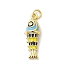Brass Enamel Pendants KK-H529-51G-04-1