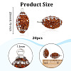 20Pcs Rugby Polymer Clay Rhinestone Pendants PALLOY-OC00050-2