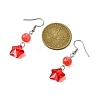 Star Resin and Glass Dangle Earrings EJEW-JE06041-3