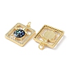 Brass Micro Pave Clear Cubic Zirconia Pendants KK-C045-19G-2