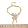Bowknot Brass Micro Pave Cubic Zirconia Link Chain Bracelets for Women BJEW-A279-01G-5