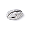 Brass Clear Cubic Zirconia Shell Shape Links Connector Charms KK-K399-17P-2