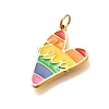 304 Stainless Steel Enamel Pendants STAS-B079-01G-04-2