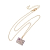 Brass Enamel Book Pendant Necklaces for Women KK-CBAF5B9-01G-12-2
