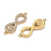 304 Stainless Steel Micro Pave Clear Cubic Zirconia Connector Charms CU-CBAF0F8-04G-2