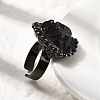 Natural Smoky Quartz Irregular Nugget Open Cuff Rings G-A278-03AB-03-3