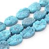Electroplated Natural Quartz Crystal Beads Strands G-P150-12x16mm-09-1