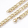 Ion Plating(IP) 304 Stainless Steel Figaro Chain Bracelets BJEW-P236-18G-2