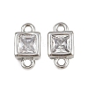 Brass Pave Clear Cubic Zirconia Connector Charms KK-A269-25P-1