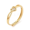 Brass Micro Pave Cubic Zirconia Solitaire Ring RJEW-U032-01G-4