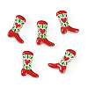 5Pcs Boot Baking Paint Glass Enamel  Beads LAMP-TADJ0001-08C-3