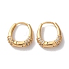 Oval Brass Micro Pave Cubic Zirconia Hoop Earrings for Women EJEW-B056-07G-2