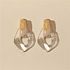 Oval Resin Dangle Stud Earrings FS-WGCF92D-03-1