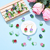 10Pcs Glass Pendants PALLOY-YW00063-01-4