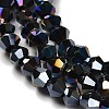 Opaque Solid Color Electroplate Glass Beads Strands LS-EGLA-A039-P4mm-B17-3
