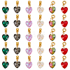 30Pcs 6 Color Glass Pendant PALLOY-GO00009-1