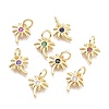 Brass Micro Pave Cubic Zirconia Pendants KK-P187-14-G-1