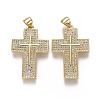 Brass Micro Pave Cubic Zirconia Pendants ZIRC-F115-11G-1