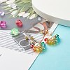 Flower Colorful Glass Beads Dangle Earrings for Girl Women EJEW-TA00010-2