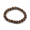 Natural Tiger Eye Bead Stretch Bracelets X-BJEW-K212-B-028-4