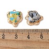 Brass Glass Charms KK-D355-01G-3