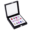 Square Wood Covered with PU Leather Presentation Boxes CON-WH0123-06-1