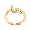 Rack Plating Brass Cubic Zirconia Arabic Letters Adjustable Rings for Women RJEW-S407-10G-02-3