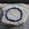 Natural Lapis Lazuli Rondelle Beaded Stretch Bracelets UT5328-8-1