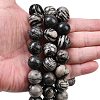 Natural Black Netstone Beads Strands G-L648-A11-16mm-2