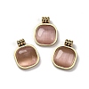 Real 14K Gold Plated 304 Stainless Steel Pendants STAS-R005-01G-03-1