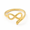 Ion Plating(IP) 304 Stainless Steel Hollow Out Infinity Finger Ring for Women RJEW-B027-14G-2