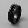 201 Stainless Steel Chain Rotating Finger Ring for Men RJEW-WH0011-12A-1
