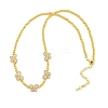 Brass Micro Pave Clear Cubic Zirconia Butterfly and Round Beaded Necklaces KK-CBA4547-13G-4
