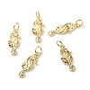 Brass Micro Pave Light Blue Cubic Zirconia Pendants X-ZIRC-P094-16G-RS-1